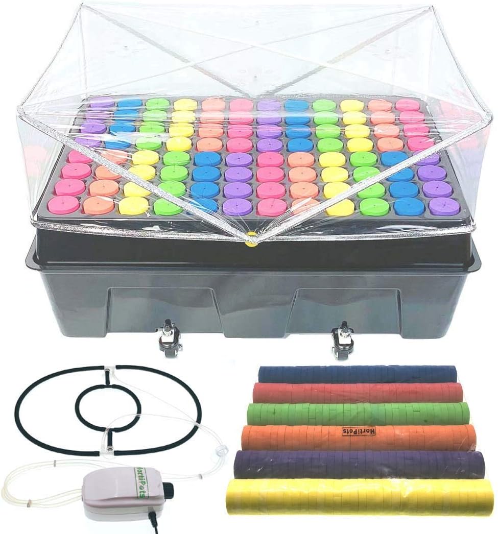 Aeroponic Cloning Machine 96 site with Oxygen Bubbler Kit and Extra 2 inch Neoprene Clone Collars Pack of 192
