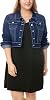 uxcell Womens Plus Size Button Closed Cropped Denim Jackets Stitching 2025