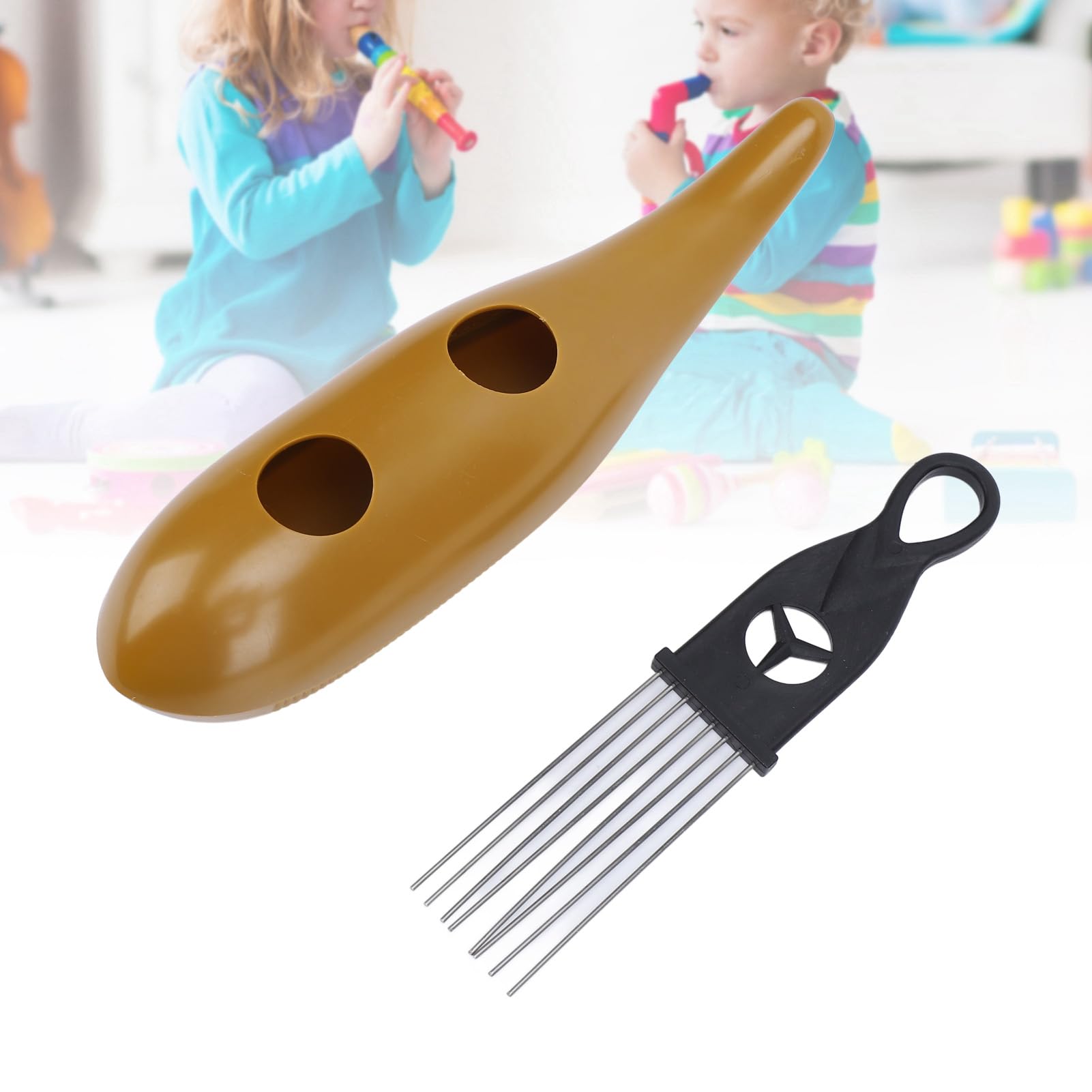 Guiro-Instrument, Guiro-Latin-Percussion-Instrument, Einzigartiges Fischförmiges Design, Metall-Guiro mit Guiro-Schaber, Kaffeefarbe, für Alle Arten von Partys und Bandauftritten
