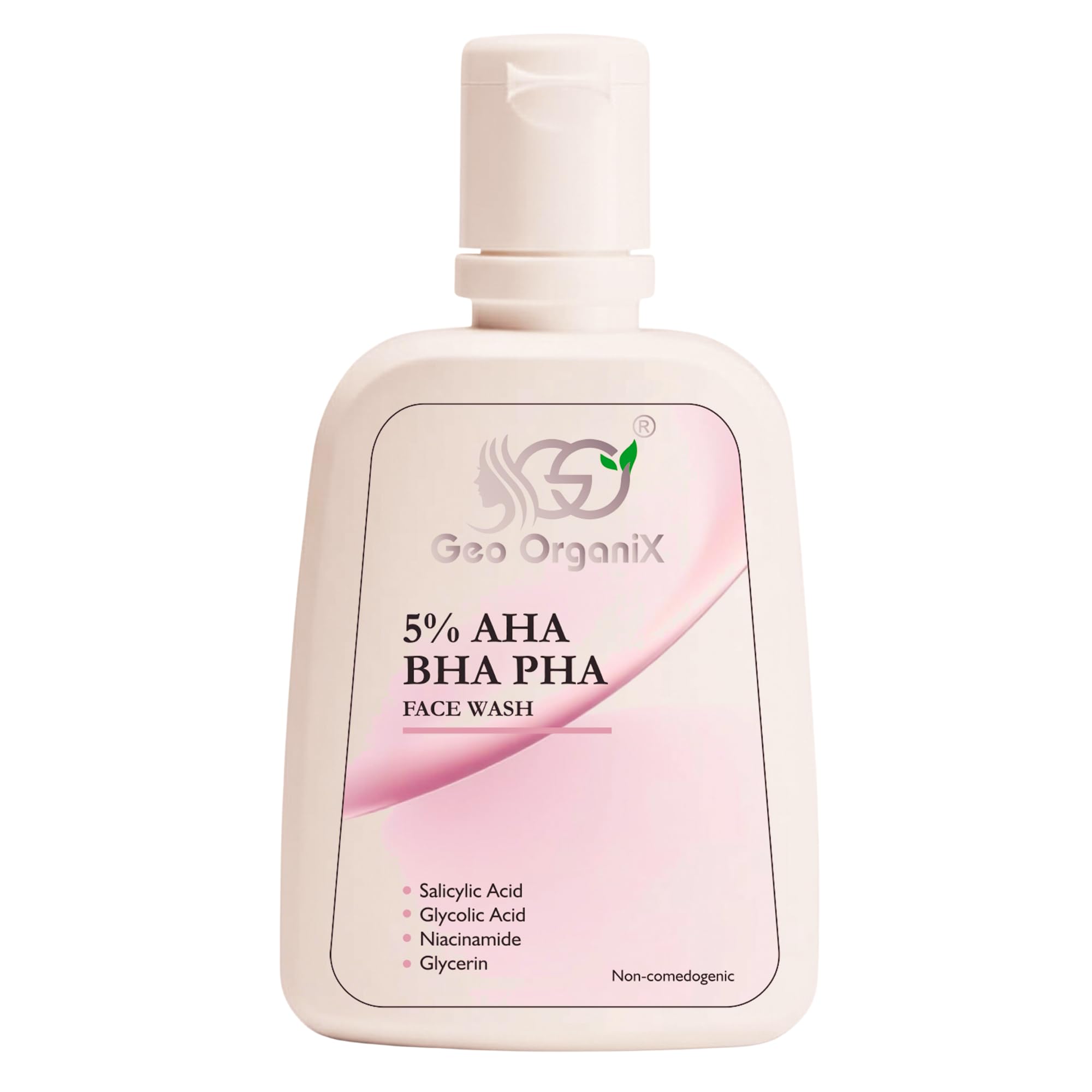 Geo OrganiX 5% AHA BHA PHA Exfoliating Face Wash | With Salicylic Acid, Glycolic Acid, Niacinamide & Glycerine | Helps Reduce Hyperpigmentation, Dark Spots & Excess Oil | Brightening, Gentle Foaming Cleanser for Oily & Acne-Prone Skin | 100 ml (Pack of 1)