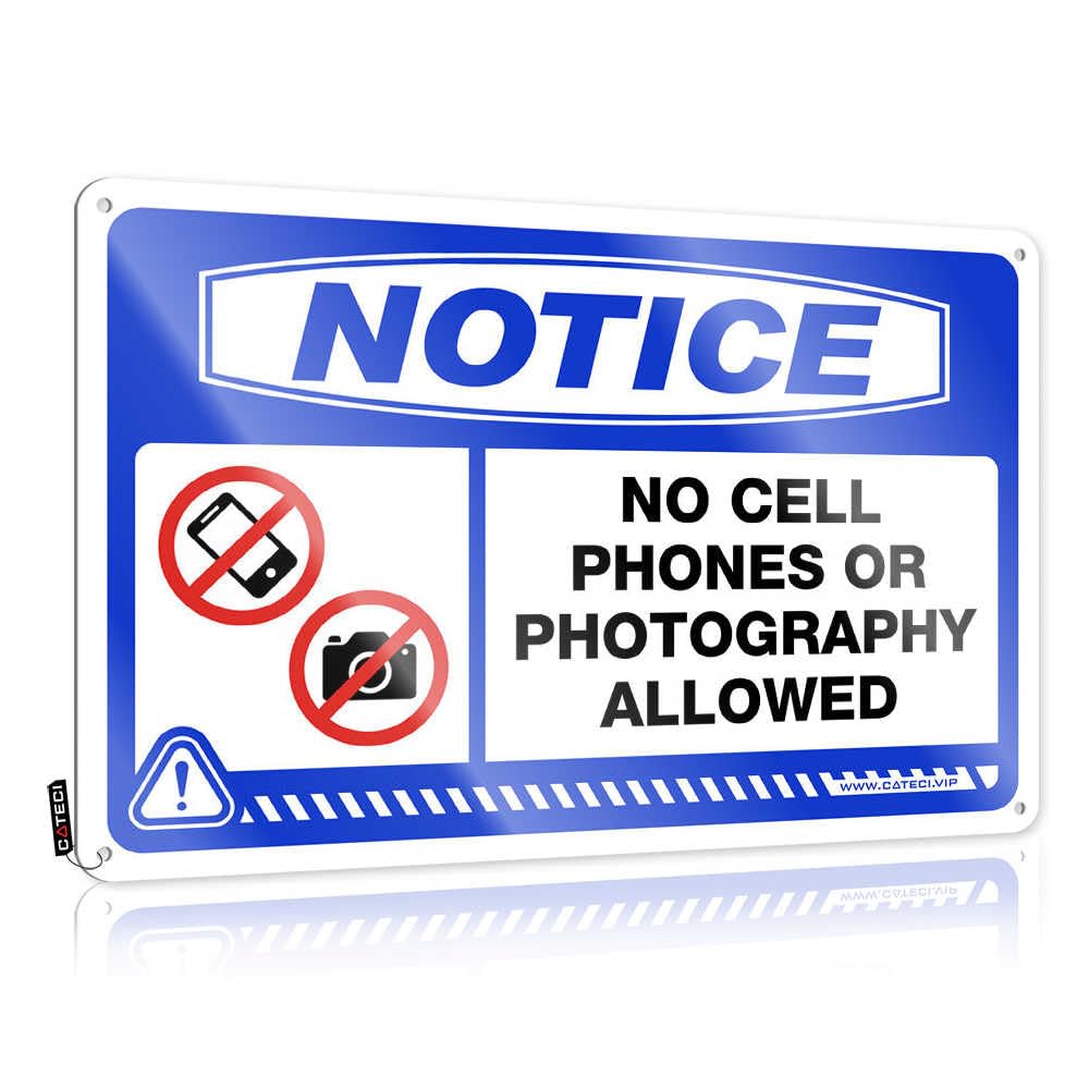 Plain Nice Vintage Poster - Notice No Cell Phones Or Photography Allowed Trendy Metal Wall Art Ready To Hang For Tailgating(30X40CM)