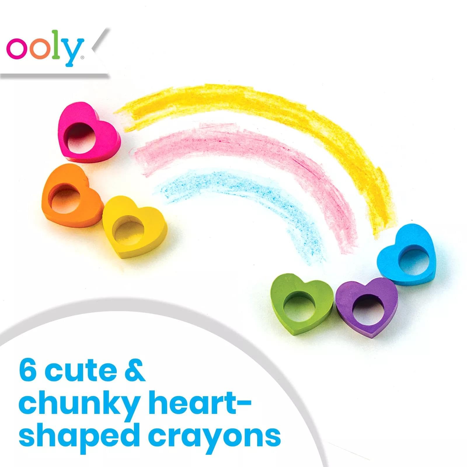Ooly Heart Ring Chunky Finger Crayons For Toddlers And
