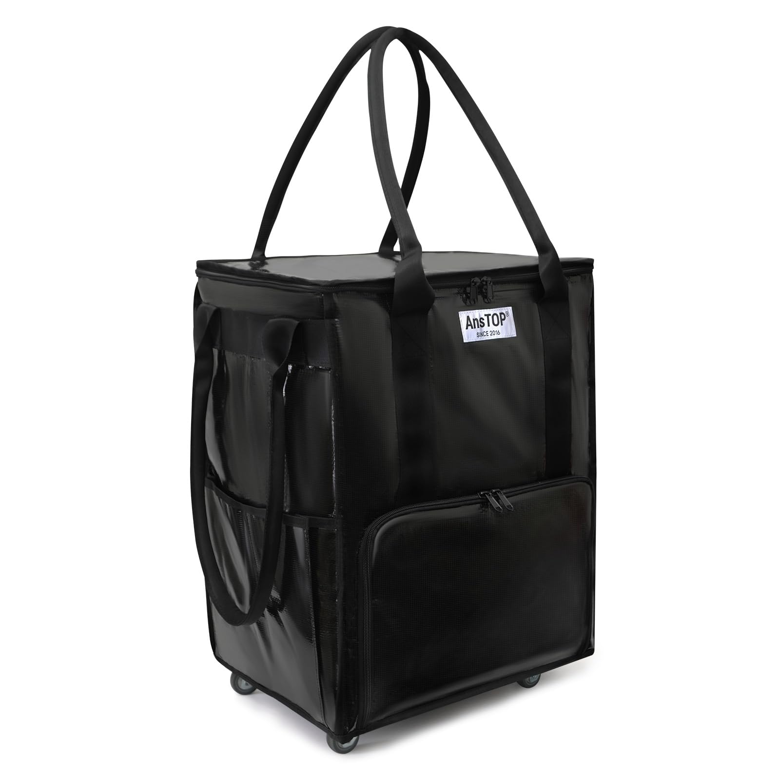best travel tote bags 2016 AnsTOP Reusable Grocery Bag on Wheels, 66LBS Foldable Shopping Cart with 5 Smooth Caster Wheels Zippered Top, Rolling with Multiple Pockets for Groceries, Laundry, Travel, Camping,Medium,Black Series:Ugly Stik Camo Sold at Auction: Carlton Color:Silver Side