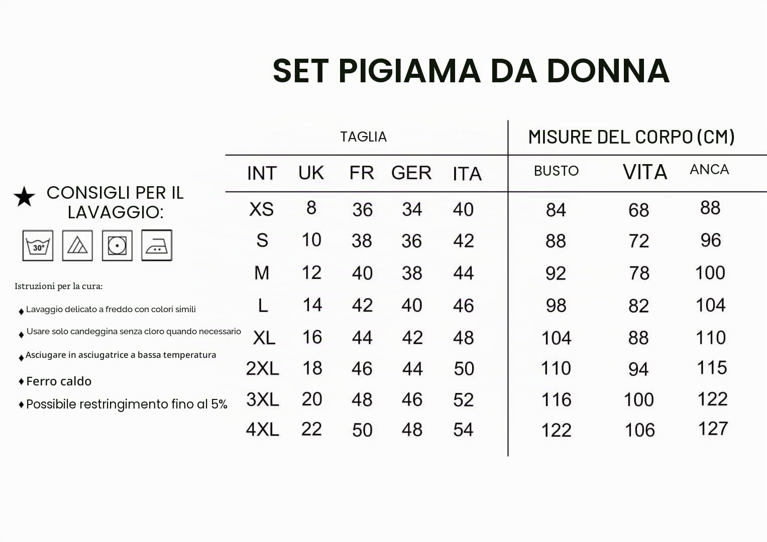 GLOBAL Pigiama da Donna Flanella di Cotone con Bottoni Frontali, Pantaloni con Coulisse