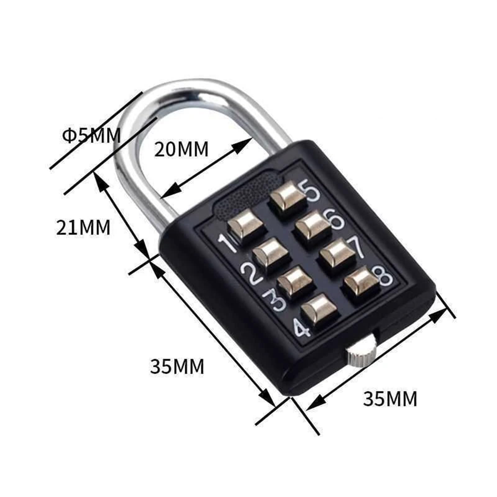 Lucchetto Con Combinazione Lucchetto a combinazione con codice password a 8 cifre Valigia in lega di zinco for bagaglio Codice da viaggio Smart Lock chiave Blocco antifurto