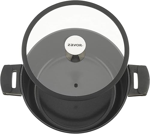 Miniatura 5 de Zavor Horno holandés Noir de 5 cuartos de galón, aluminio fundido de alta calidad con revestimiento de cerámica antiadherente a base de titanio y