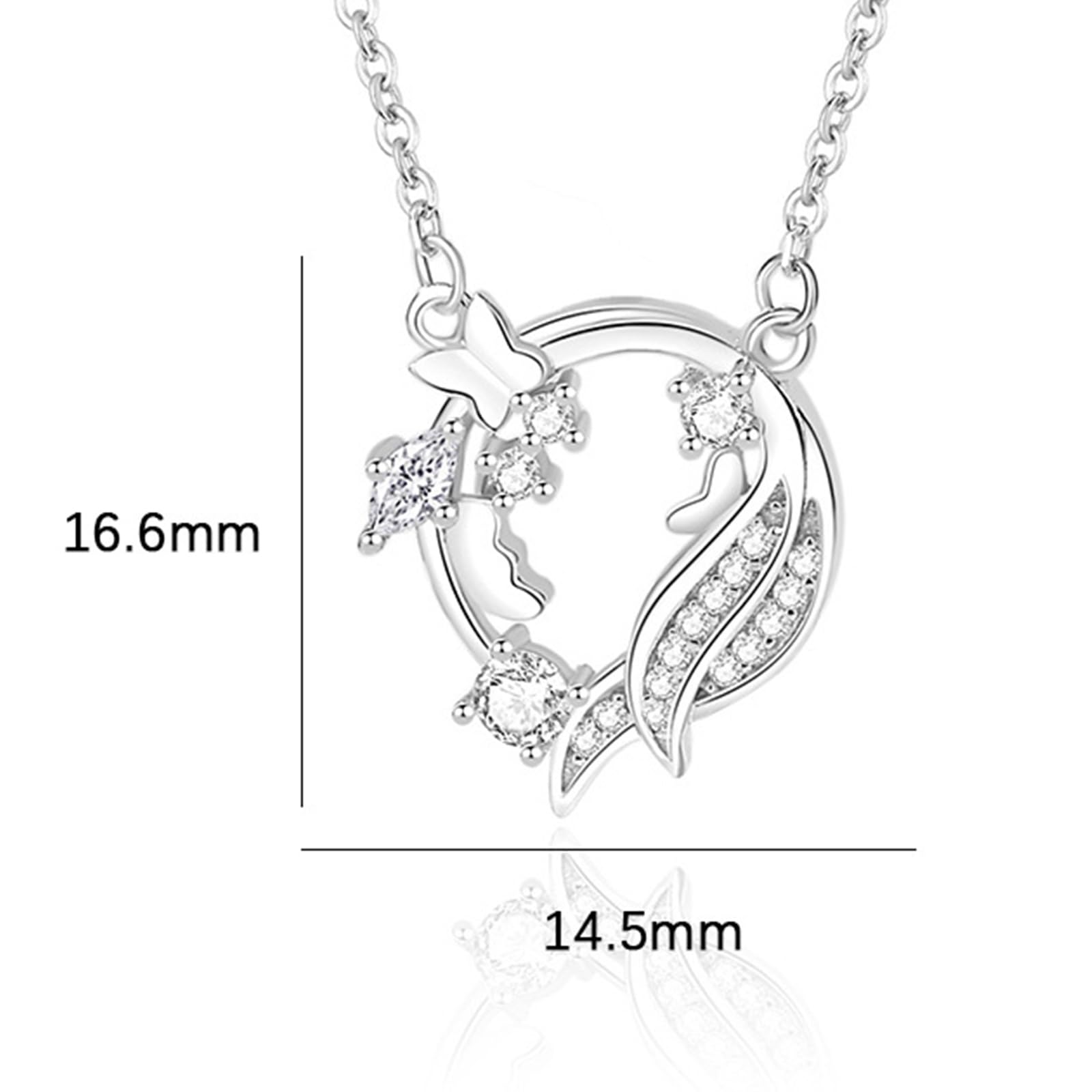 Collar de mariposa dorado con moissanita para mujer, collar de oro simple con colgante de mariposa de ala para cumpleaños