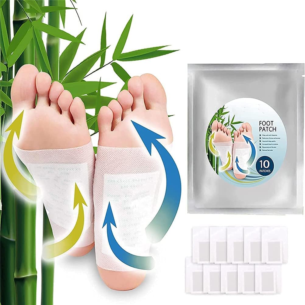 Foot Patches Detox Body Cleansing Pads, Natural Bamboo Charcoal Foot Patch, Takesumi Herbal Foot Patch Body Cleansing Pads, Nature Foot Spa Detoxifying Foot Pads (10pcs)