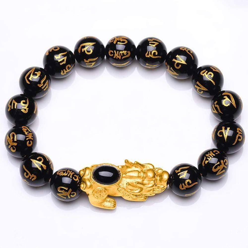 Liudaye Natural Black Agate Pixiu bracelet for men and women gifts