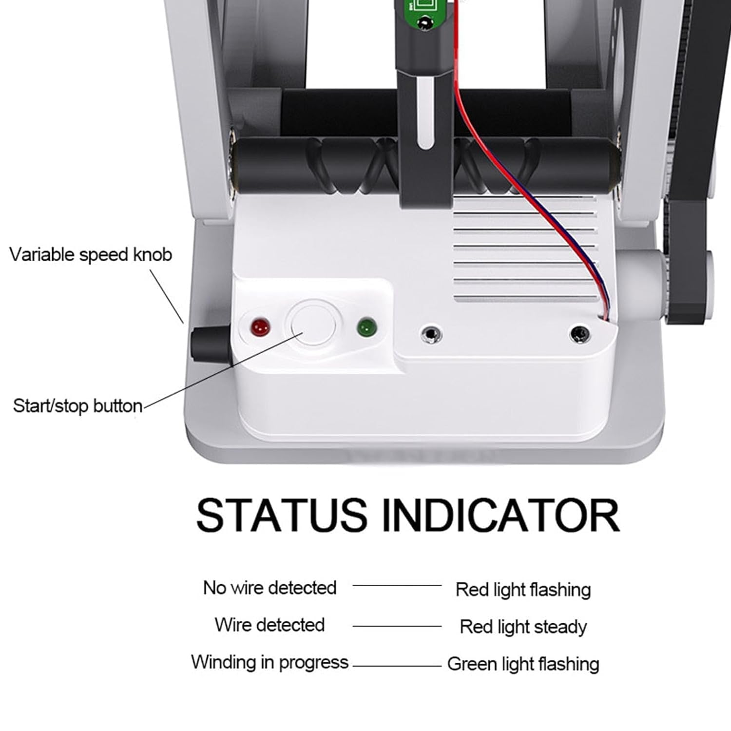 Nawijacz szpuli filamentu, ręcznie korbowany elektryczny nawijacz materiałów eksploatacyjnych do drukarki 3D, inteligentne wykrywanie z jednym dotknięciem start/stop, do drutu 1 kg