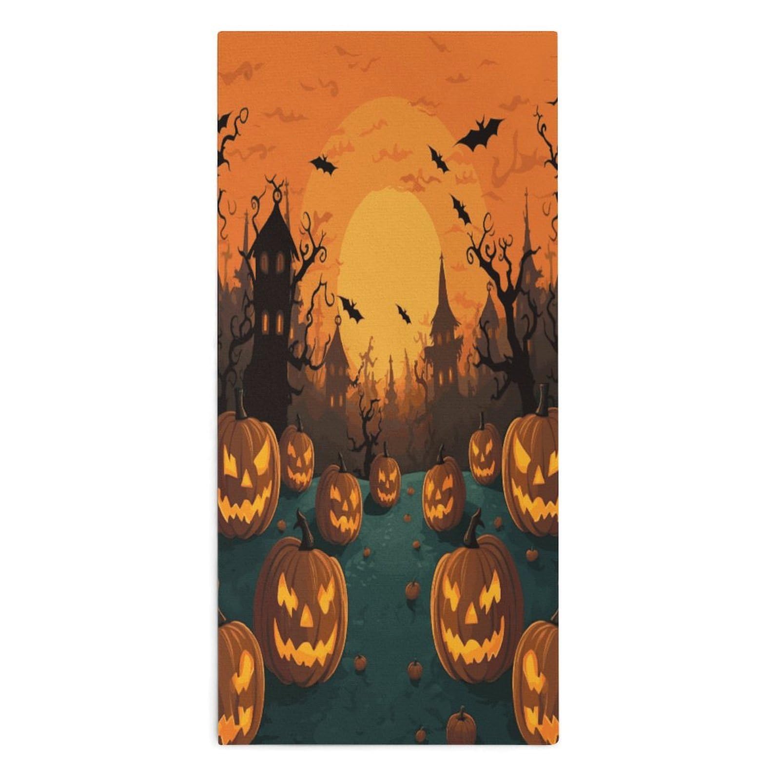 Btcowzrv Style Halloween Orange Bath Towel Beach Towels Shower Towel