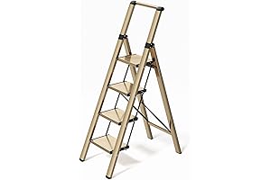 Culanncio Compact and Lightweight 4 Step Gold Step Ladder