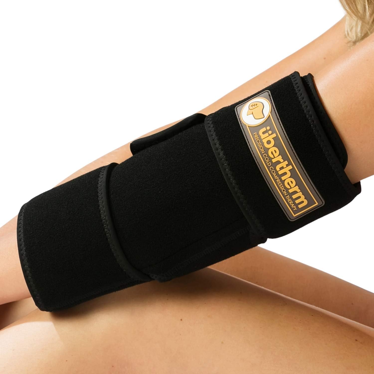 Elbow Ice Pack Wrap for Injuries Reusable | Long-Lasting Cold Compression Without Ice-Burn | Pain Relief for Tendonitis, Tennis Elbow, Sports Injury Pain | 1-Year Warranty Black