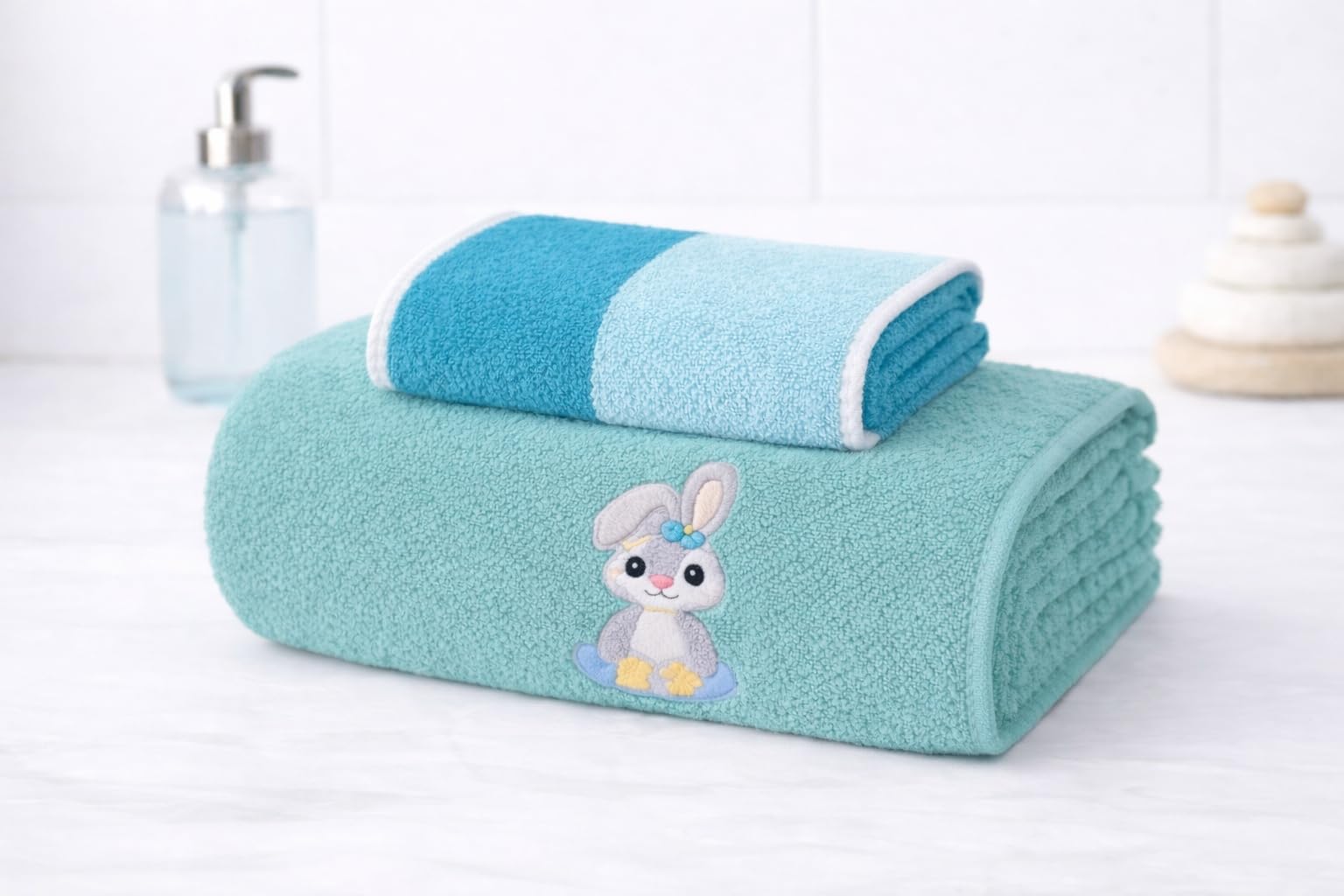 DIVARO Microfiber Bath & Face Towel for Men & Women | Large 400 GSM Ultra Soft, Super Absorbent & Quick Dry | Multipurpose for Bath, Gym, Travel, Beach, Pool & Yoga |Green-Sky | Pack of 2 (40*60 Cm)-picture-27