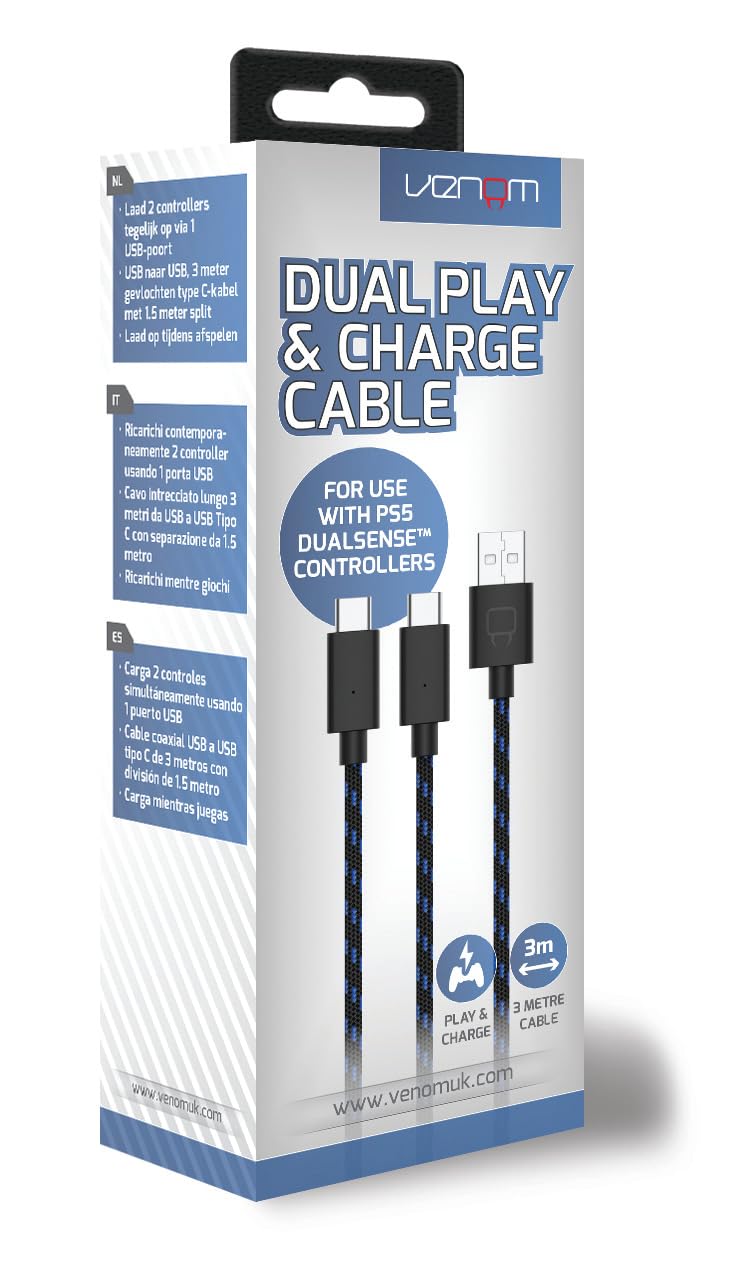 Venom 3 Metre Dual Play & Charge Cable (PS5)