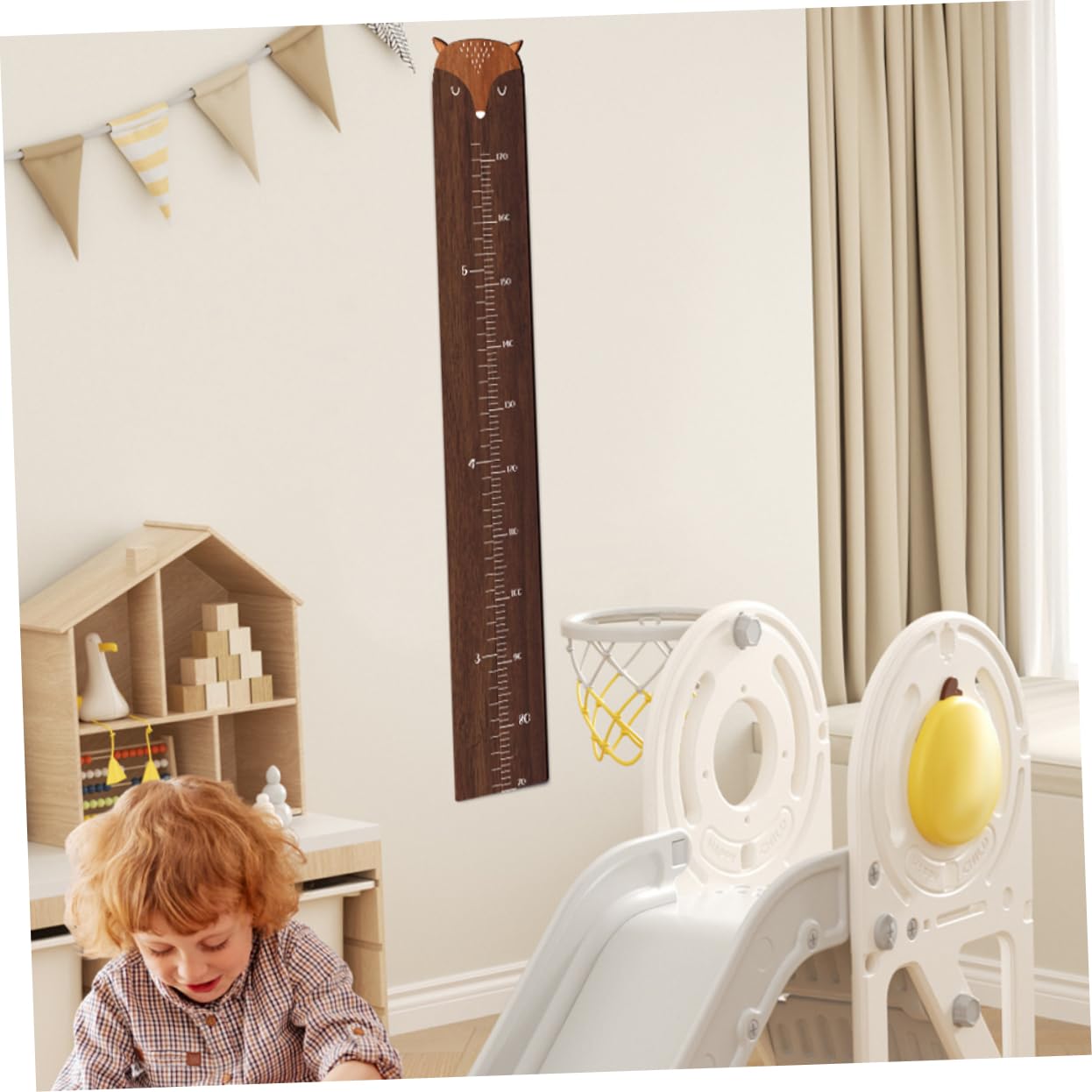 LIFKOME Regla De Altura Para Niño Niña De Madera Con Diseño De Jirafa Autoadhesiva Medidor De Crecimiento Infantil Para Pared Decoración Infantil Estética y Fácil Instalación