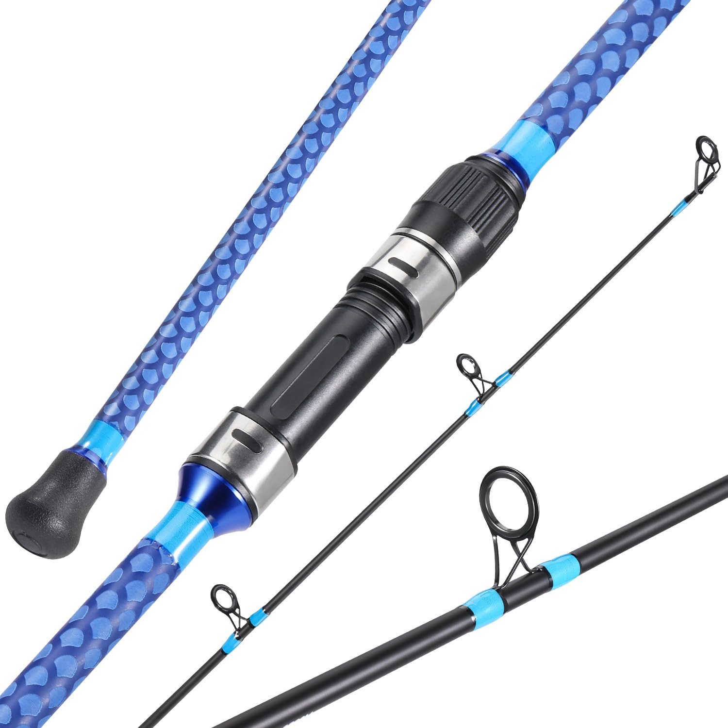 Sougayilang Surf Fishing Rod Carbon 3 Piece Spinning Fishing Rod 9'/10'/11'/12'for Travel