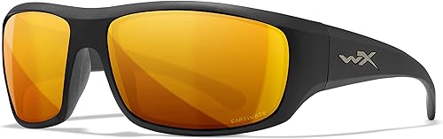 Wiley X Gafas de sol polarizadas WX Omega Captivate, gafas de seguridad para hombres y mujeres, protección UV para los ojos para disparar, pesca,