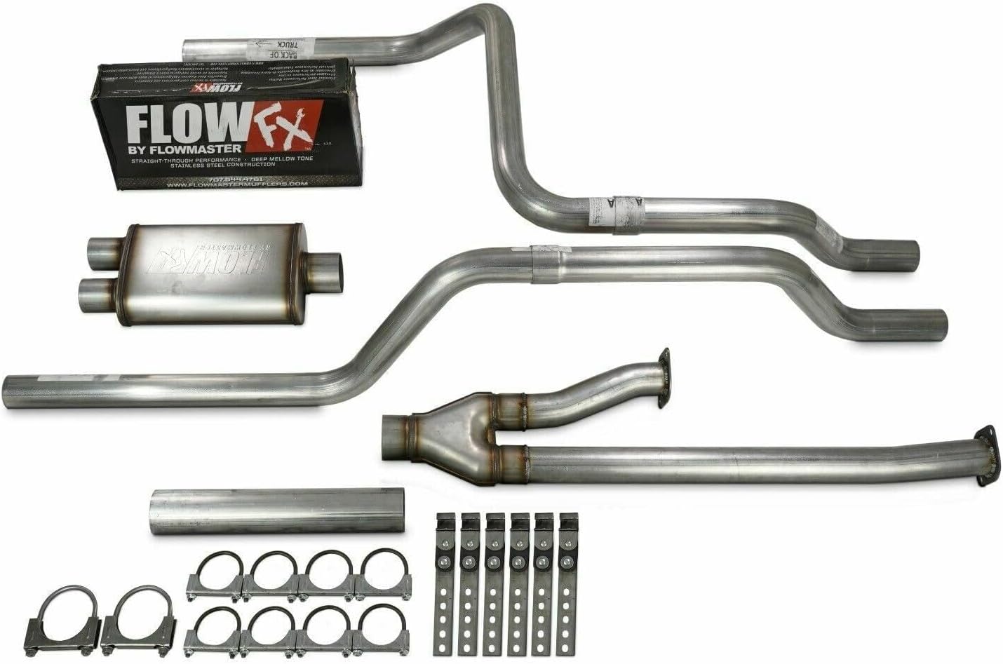 Truck Exhaust Kits 2.5" Dual Exhaust Kit with Flowmaster Flow FX Stainless Muffler Rear Exit Fits Tundra 09-21