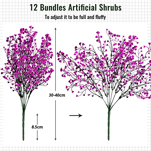 Jusvenmt 12 Bund Künstliche Blumen - Wetterfeste Balkonpflanzen Fuchsien