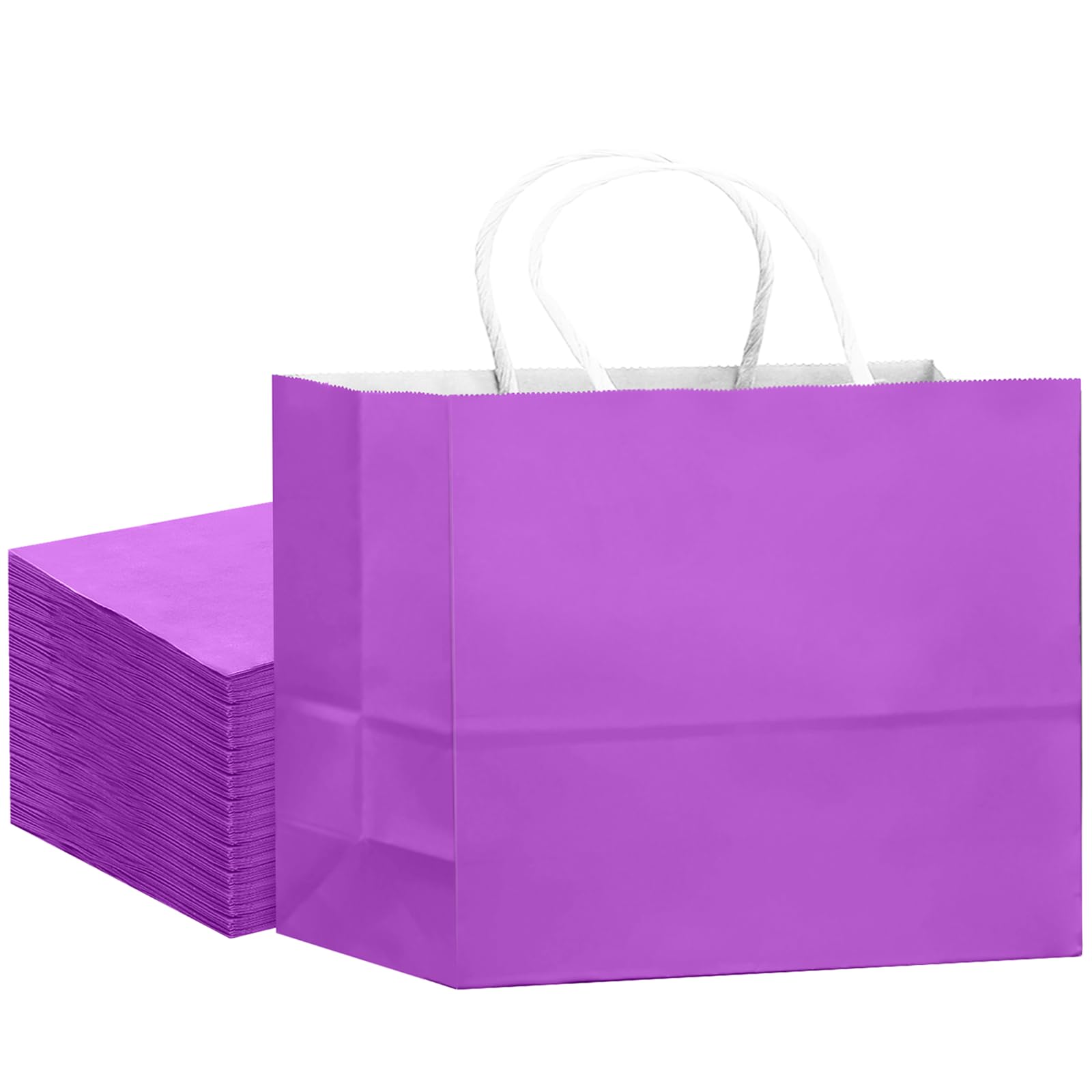 qiqee 24PCS Large Gift Bag with Handles Bulk 13"x4.5"x10" Gift Bags Violet Bags Multiple Uses (32x11x25cm,Wide Large)