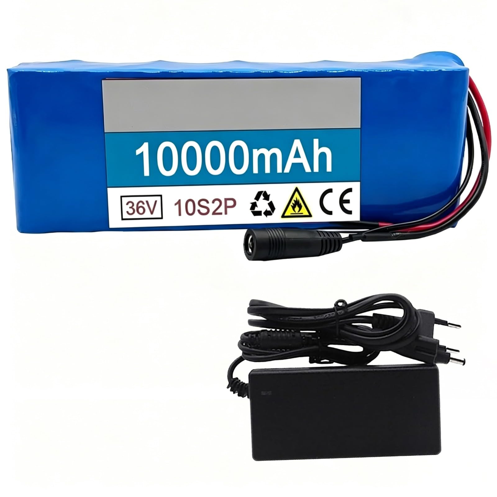 Batterie 36 V 10 Ah pour Vélo Électrique Et Trottinette Électrique, Batterie Lithium-ION Étanche, Bloc-Batterie De Remplacement avec Chargeur
