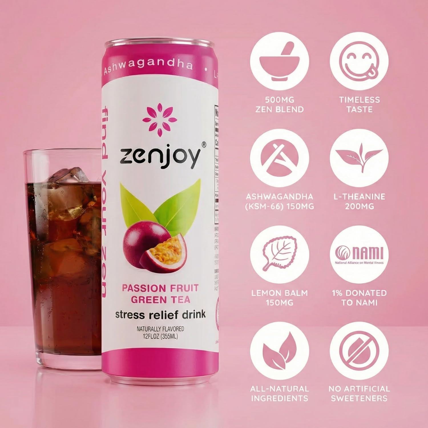 Amazon.com : Zenjoy Stress Relief Drink, Calming Green Tea, Non