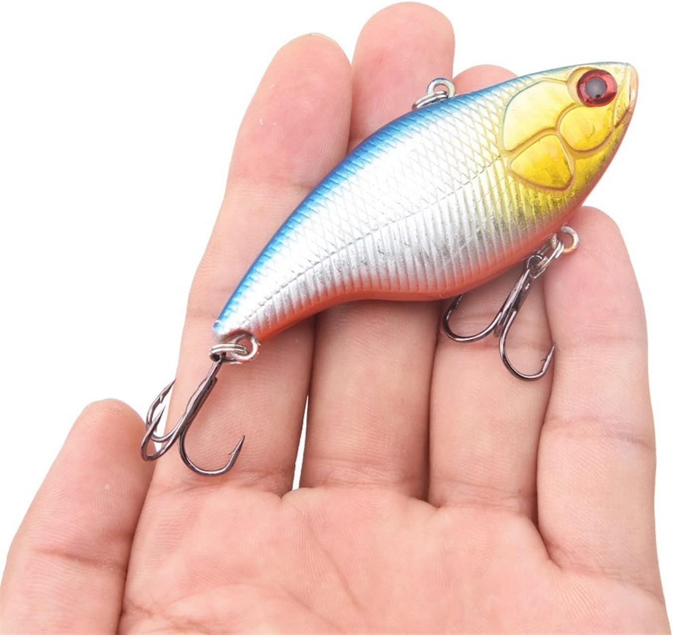 10pcs Sinking VIB Fishing Lures 18g 7.5cm Plastic Vibration Rattle Hooks Baits Bass Crankbaits Wobbler Fishing Jig Wing Tackle Lifelike Hard Bait Swimbaits
