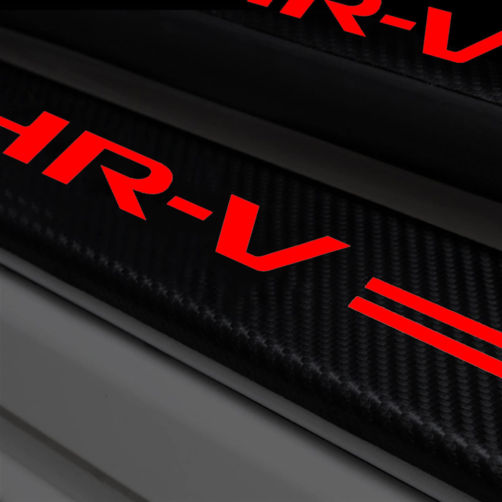 4 Pezzi Piastra Battitacco Auto in Fibra di Carbonio per Ho-nda HR-V HRV HR V Protezione del Davanzale Portiera dell'auto AntiGraffio Batticalcagno Decorativi Accessori,Red