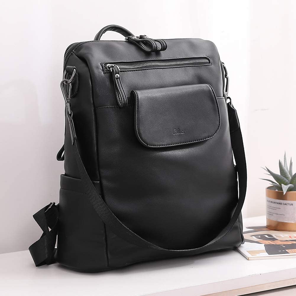 Craftwood Backpack| College bags| Girls backpack| Women travel bag| Office bag| Women's Fashion Backpack Purses Multipurpose Design Handbags and Shoulder Bag (Black) 1