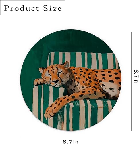 Miniatura 5 de Retro Leopard Mouse Pad for Desk, Trendy Funky Cheetah Mousepad for Office Dorm, Leopard Print Gifts for Women, Office Desk Accessories Supplies