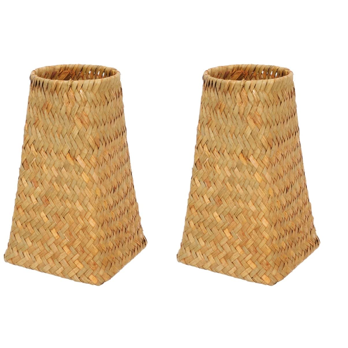 CLISPEED Home Decor Home Decor Fruit Basket of 2 Wicker Flower Vase Flower vase Basket Rattan Basket Planter Wicker Woven vase Bamboo Basket Woven Bamboo Vase Fruit Basket Fruit Basket