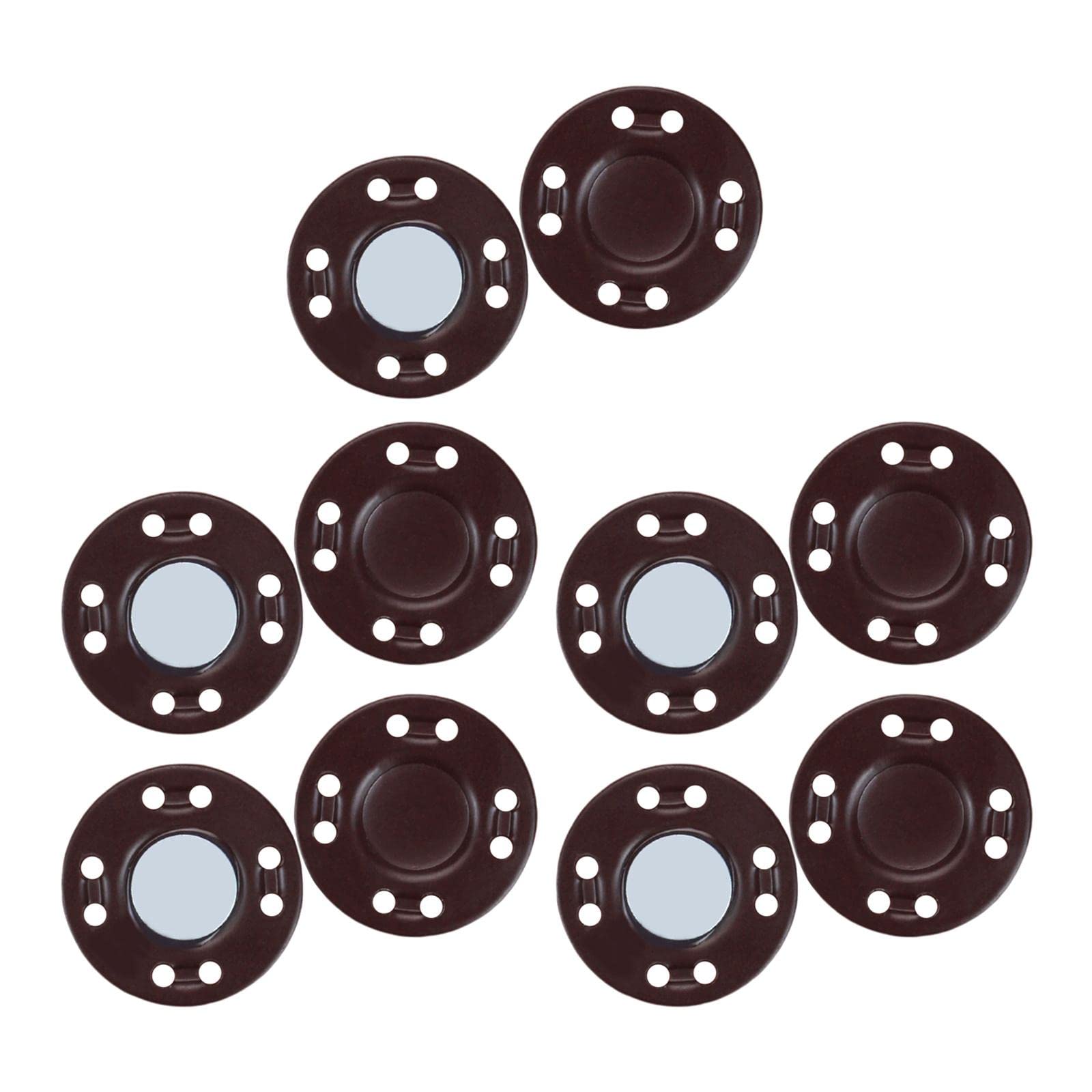 10Pairs Magnetic Button Clasps Snaps Sewing Closure for Bag Dress DIY Coffee