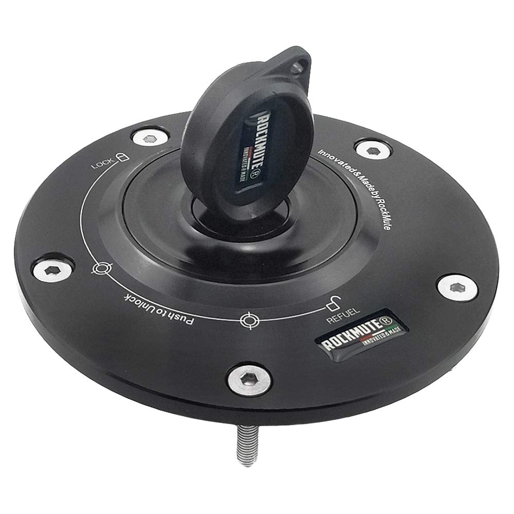 Tapa de depósito de combustible para motocicleta Yamaha FZ1 FZ6 FZ8 FAZER XSR900 XSR700 FZ6R XJ6 XT660 XJR1300 FJR1300A FZ16 TDM900A V-MAX SUPER TENERE XT1200ZE XV950 seguridad antirrobo (negro)