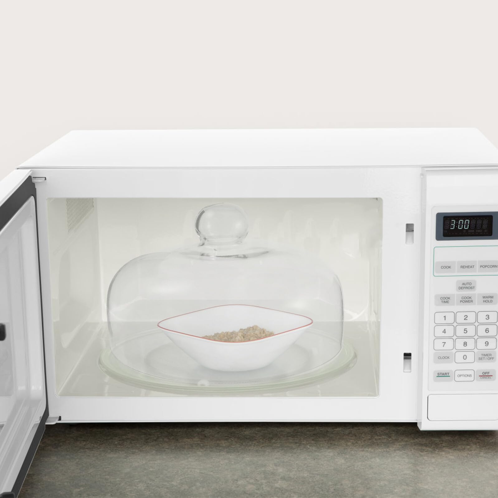 Sosoport Tapa de Vidrio Transparente para Microondas Excelente Sellado y Resistencia a Altas Temperaturas, Adecuado para Calentar Alimentos y Evitar Salpicaduras