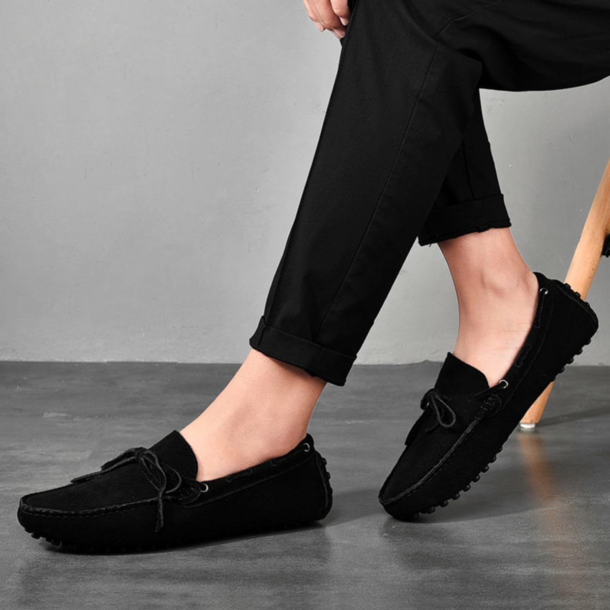 Hombres Elegante Hebilla Mocasines Comodidad Ante Zapatos de Conducir Estiloso Pantuflas Holgazanes Slip On Verano Plano Cuero Zapatos de Conducción 38-49 EU