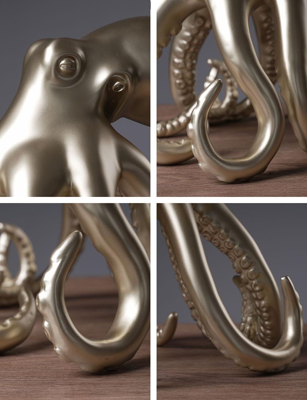 Escultura de Pulpo Figura Abstracta Estatua Moderna Decoración Arte Interior Regalo para Estanterías Escritorio Mesas Resina 22cm