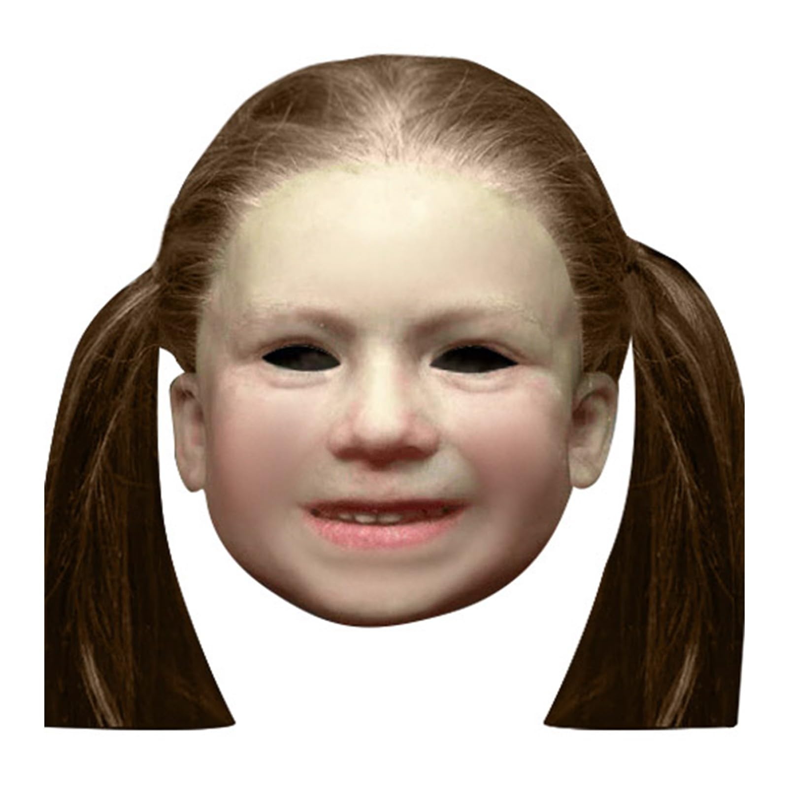 Releastic Human Mask Halloween Costume Party Novelty Latex Human Head Mask Cute Little Girls with Hair