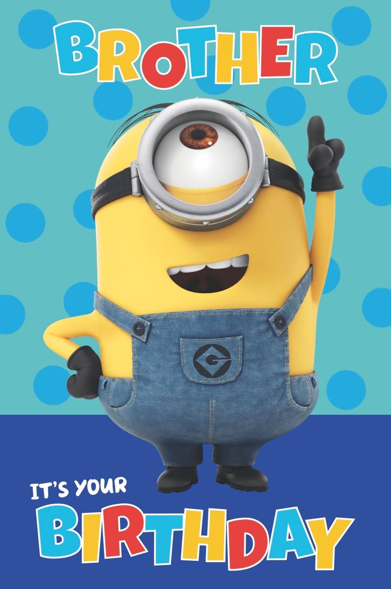Despicable Me Brother Birthday Card, Minions Birthday Greeting Card