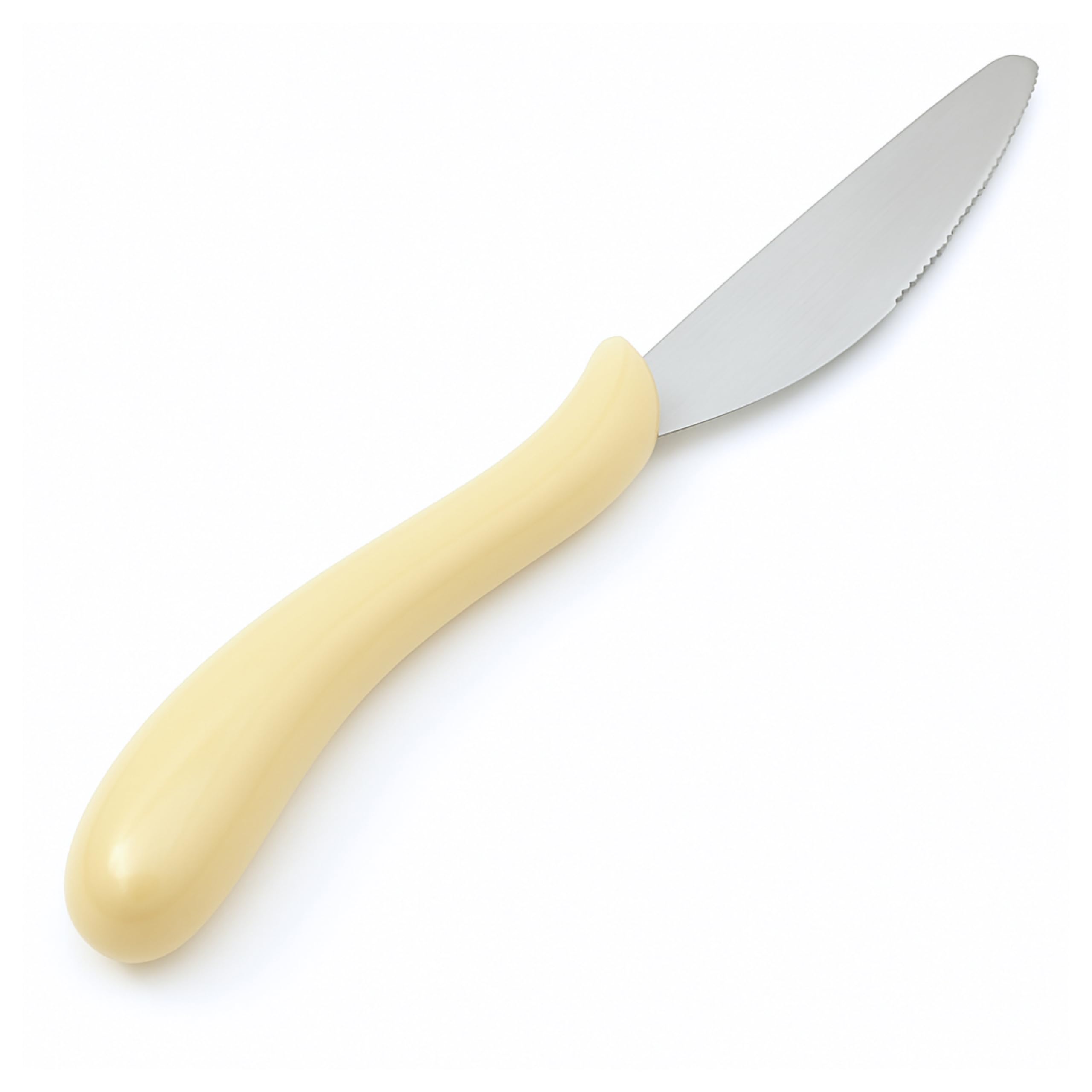 Homecraft Angled Caring Cutlery, Arthritis Aids, For Weak Grip, Easy Grip Eating Utensils for Elderly or Disabled, Knife, Ivory, 1 count