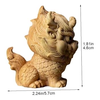 中国風 彫刻 置物 木彫風 インテリア 美術品 Amazon.co.jp: Gediio 麒麟 木彫り 置物 像 木製 干支 中華風