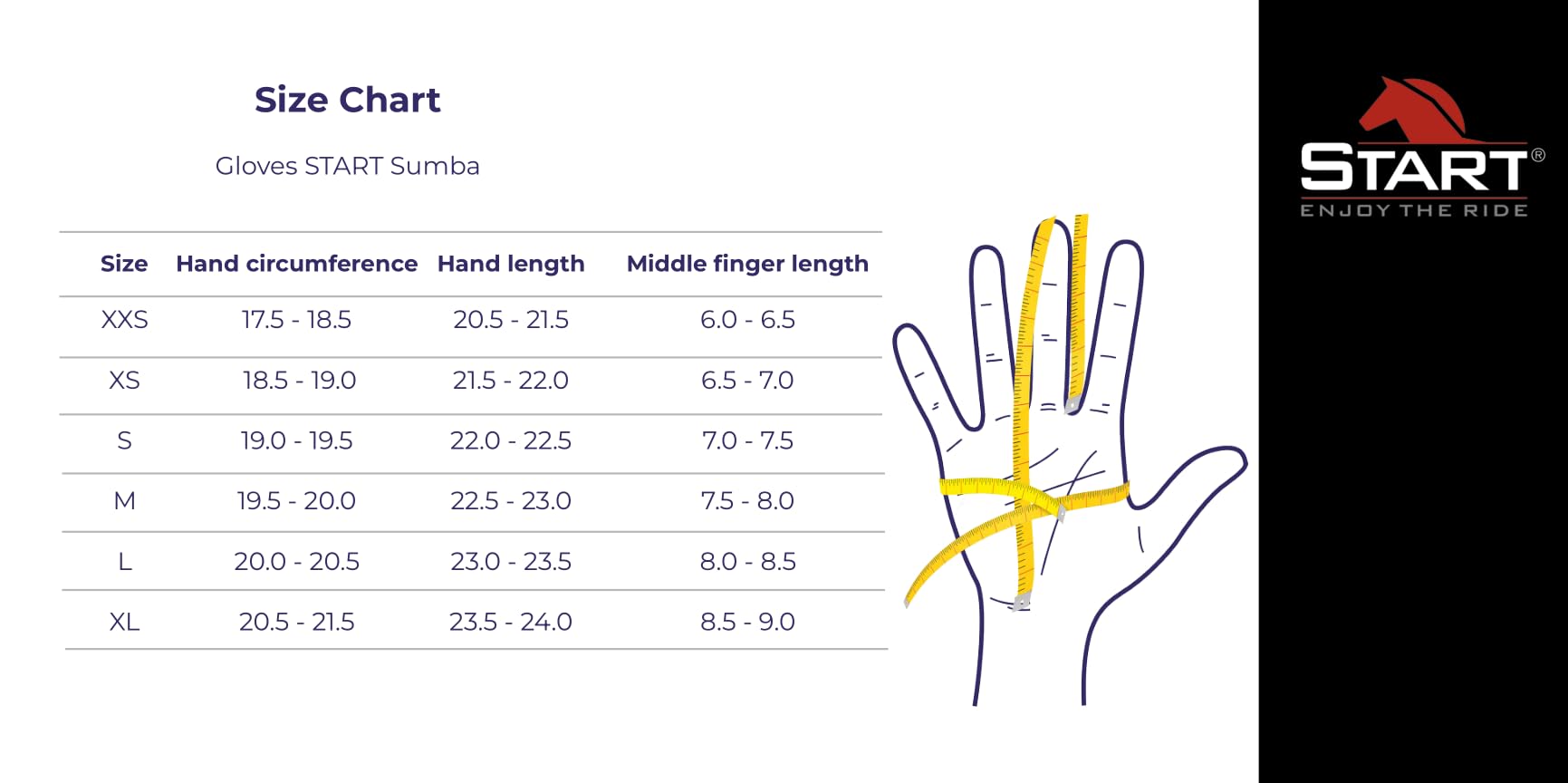 Gants d'équitation Start Sumba Unisexes – Été, Respirants, antidérapants, compatibles écran Tactile, Sports équestres Noir