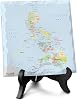 Philippines Map with Blue Ocean Ceramics Plaques Gift for WomenMen, Asian Area Table Decoration Plaque with Wooden Stand, Decorative Desk Sign for Office, Bedroom