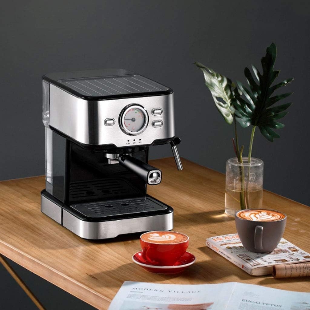 Coffee Machine Household Semi-Automatic Espresso Coffee Maker Machine 20Bar Cappuccino Latte Milk Foam Coffee Maker Compatible with Cafe Shop Temperature Visualization