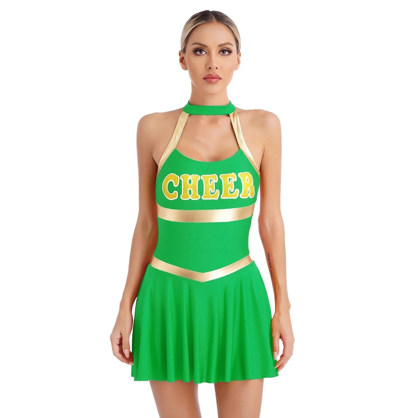 Costume da Cheerleader Costume da cheerleader donna, uniforme, for giovani studentesse, carnevale, cosplay, vestito Il richiamo della notte Per lo sport