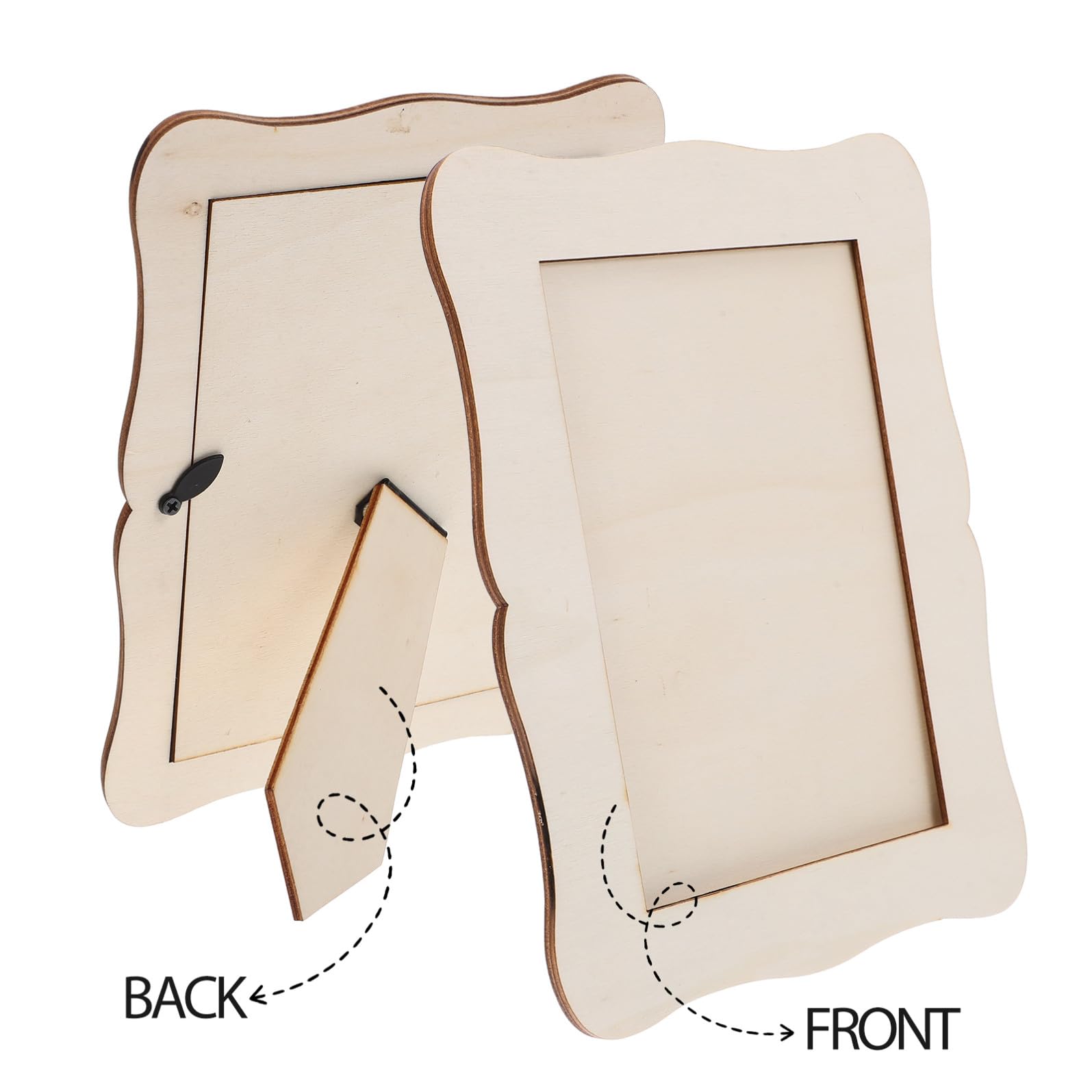 Set 15 Pezzi di Cornici in Legno per Foto Fai da Te | Kit per Artigianato, per Disegno e Progetti Artistici, Finitura Grezza da Colorare