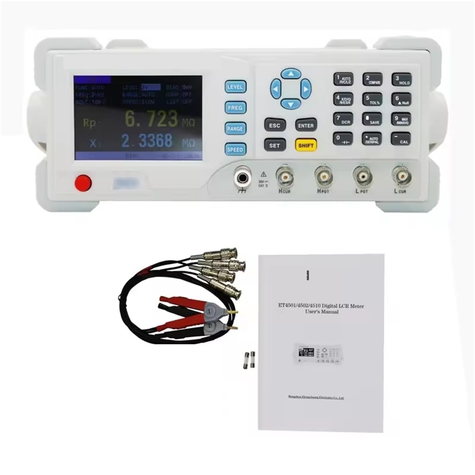 Medidor LCR profesional ET4510, comprobador digital de condensadores sobremesa, puente 10 Hz a 100 kHz, inspección