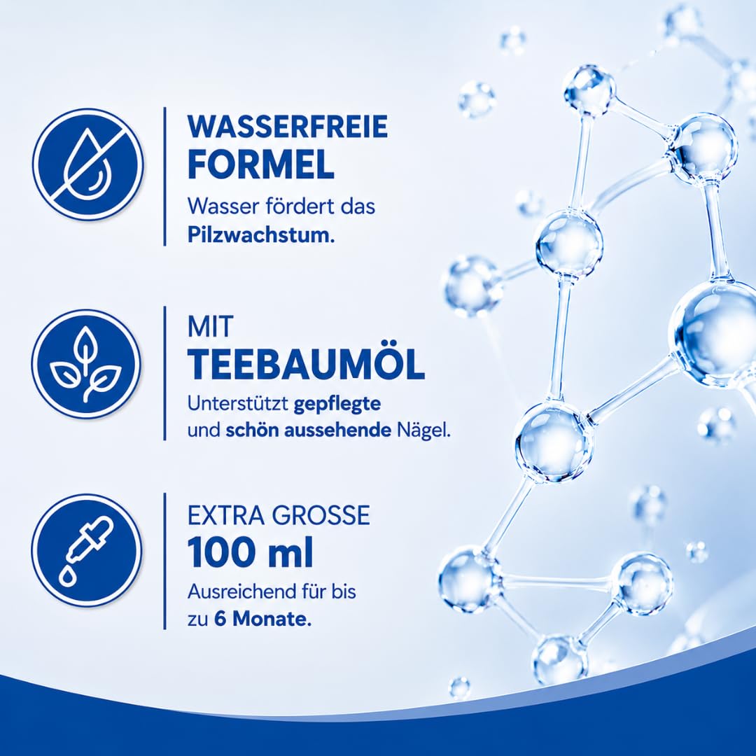 M-cose Nagelöl 100ml – Kosmetische Pflege bei Nagelpilz – Schnell & Intensiv – Wasserfreie Formel mit Teebaumöl & Allantoin – Für brüchige, verdickte & verfärbte Nägel