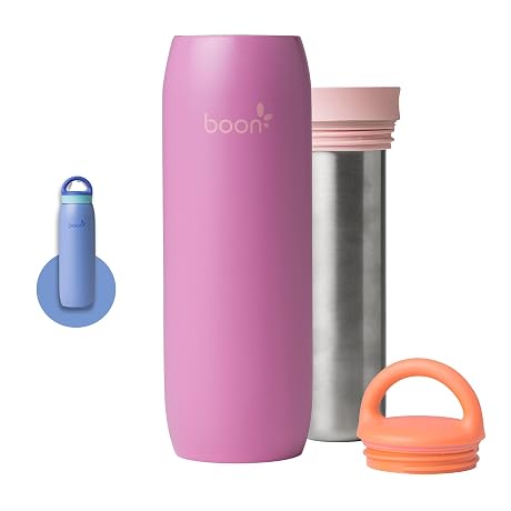 Boon Frosh Portable Breastmilk Chiller - Insulated Stainless Steel Cooler and Storage Container - Purple - Keeps Milk Cold for up to 17 Hours*