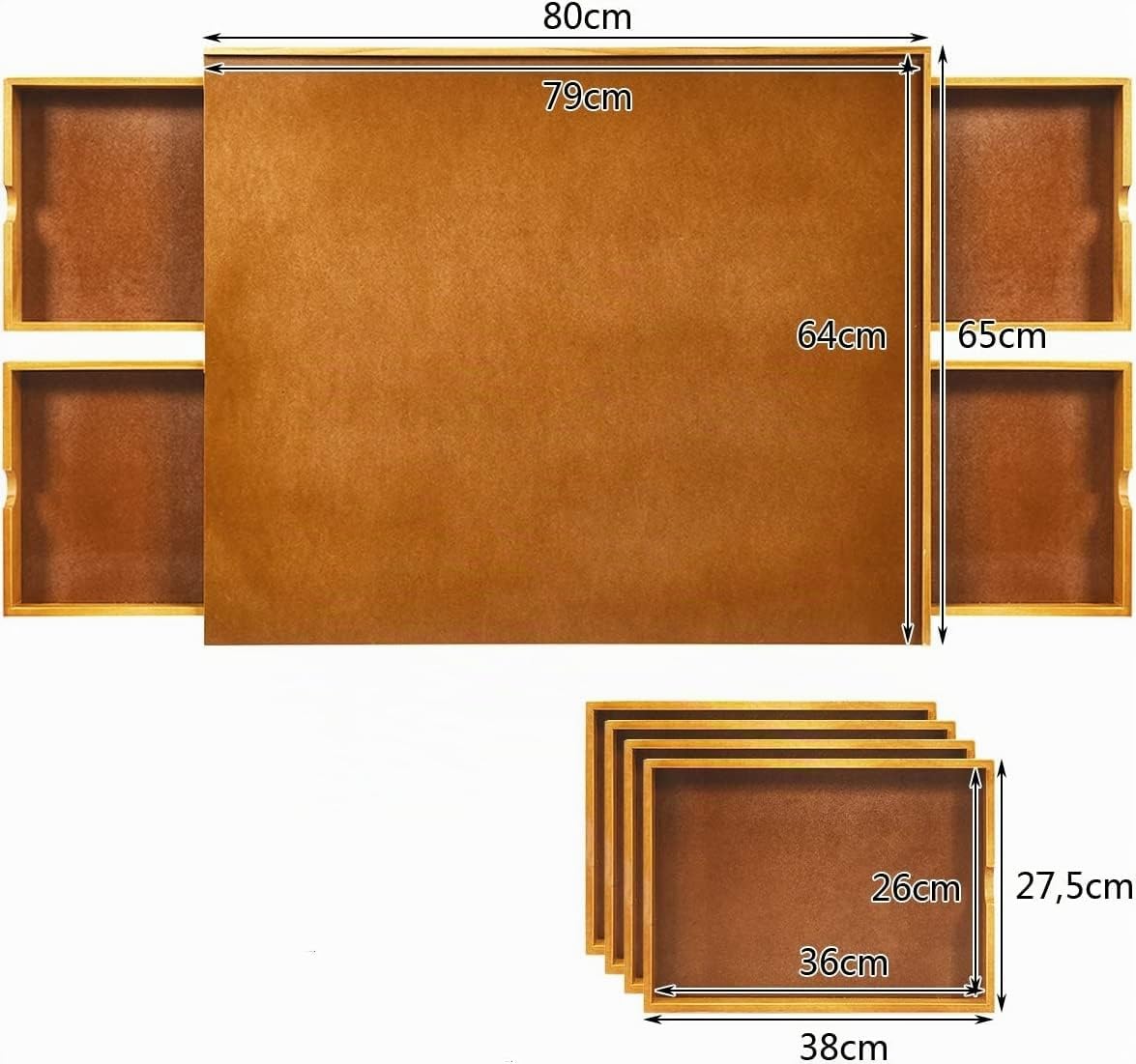 DREAMADE Plateau Puzzle en Bois, Tableau pour Puzzle 1000-1500 Pièces, avec Grande Plateforme, 4 Tiroirs Coulissants & Bord Antichute, Idéal pour Les Puzzles et Les Jeux, 65x80x6,5cm, Naturel